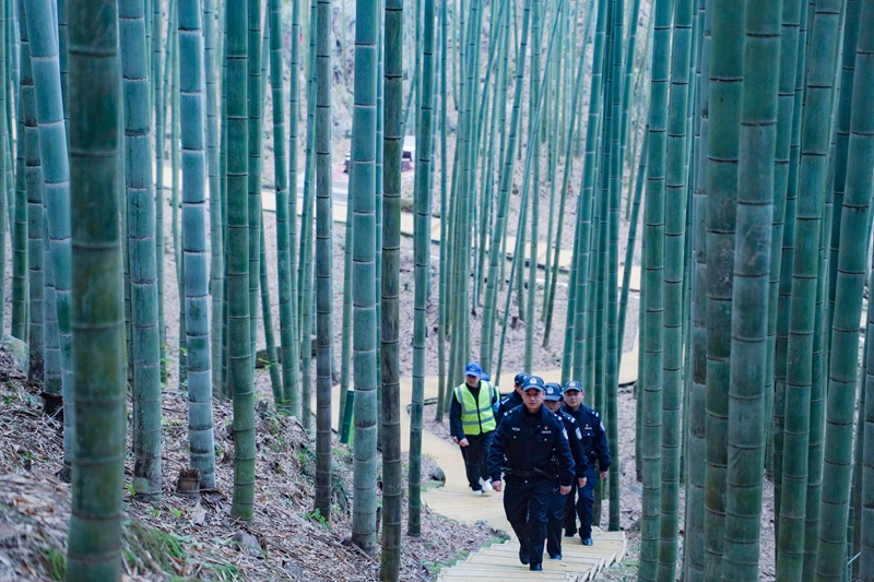 達(dá)州“巴山生態(tài)義警隊(duì)”在大竹縣五峰山森林公園巡邏.jpg